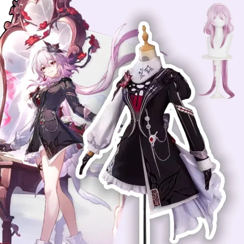 

Pre-sale Honkai：Star Rail March 7th Evernight Cosplay Costume Uniform Wig Set for Women Halloween Carnival Party Roleplay Outfit