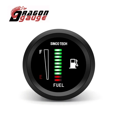 Imagen 2 del producto 「DRAGON」 Indicador de nivel de combustible para automóvil de 2 ""y 52 mm con sensor de flotador de combustible Pantalla electrónica Indicador automotriz de 8-18 V