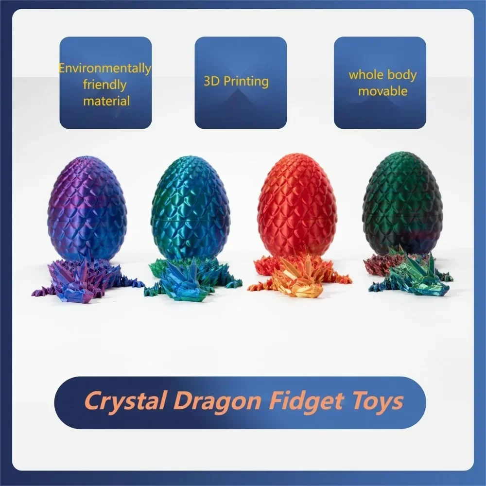 الإبداعية الضغط التنين البيض الحرباء البندول 3D الطباعة مجموعة كاملة من الهدايا الملونة مجموعة اللعب الديكور الملونة