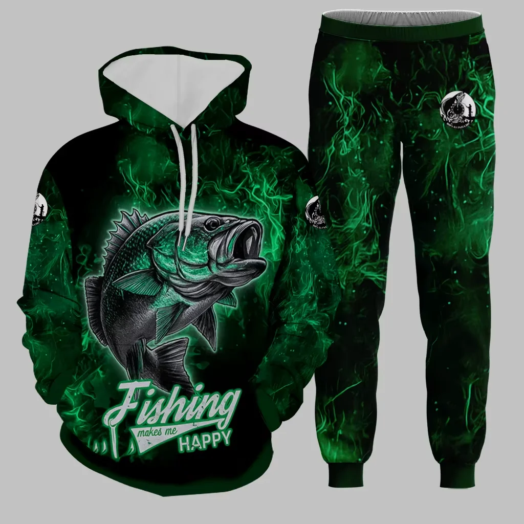 

Popular Hoodie Set Love Trout Fishing 3D Print Pullover Hoodie Set Harajuku Style Casual Jacket Sweatshirt Fashion for Men ﻿﻿