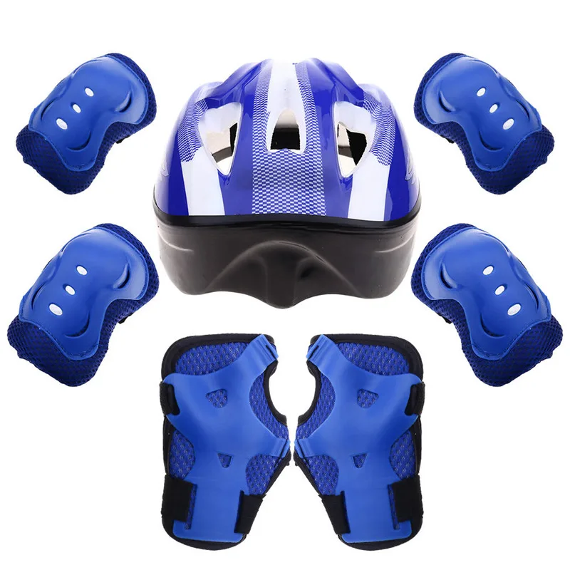 7PCS/Set Knee Elbow Protection Sets Safety Helmet Bicycle Scooter Roller Skating Protective Gear Sets Bike Cycling Wrist Guard