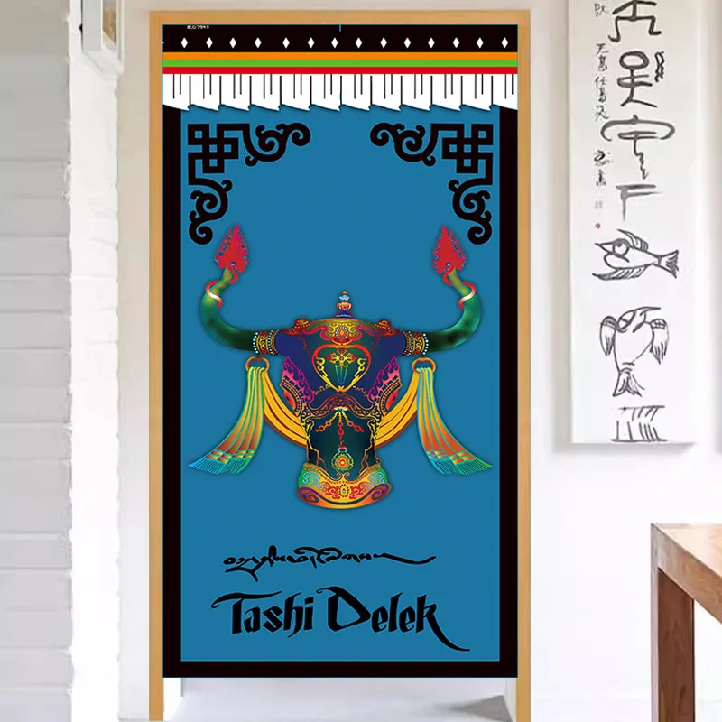 Tibetan Fabric Curtain for Living Room, Bedroom Room Partition Curtain, Background Cloth Window Shades for Home