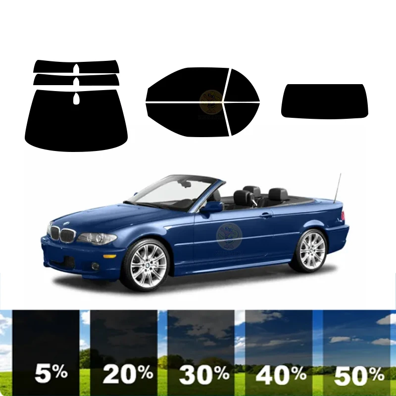 precut Removable Window Tint Film For Car 100% UVR 5%-70%VLT Heat Insulation Carbon ﻿For BMW 3 SERIES 2 DR CONVERTIBLE 2000-2006