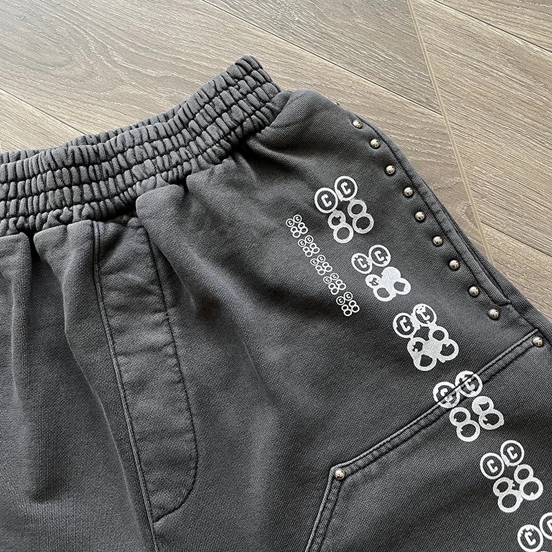 Szorty męskie Project Capri Emergency, styl europejsko-amerykański, zdobione ćwiekami, z efektem hot drill, sprane, casualowe, sportowe, modne, w stylu high street, nowość.