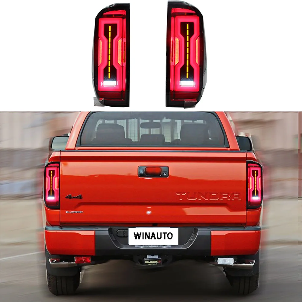 

1pair Led tail Lamps Rear Lights Fit For Toyota Tundra Pickup Car 2017-2020 2021 2022 Led Rear Brake Reverse Turn Signal Lights