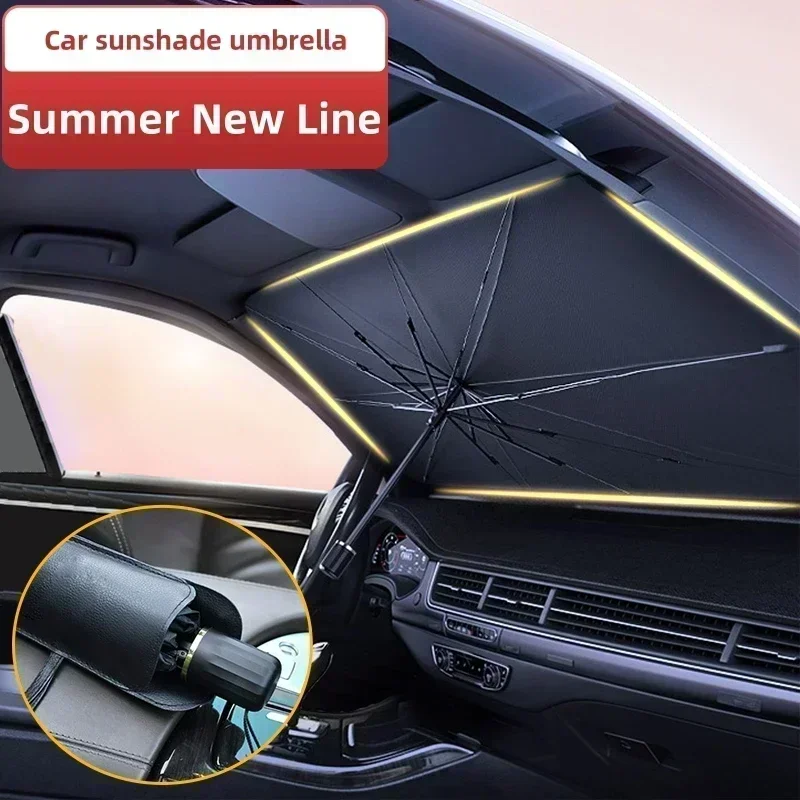Car Windshield Sunshade Foldable Umbrella Sun Shade Front Window Cover for UV Block Heat Portable Protector Parasol view 3
