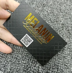 Custom luxury style matte laminate printing gold or silver foil stamped uv spot business card