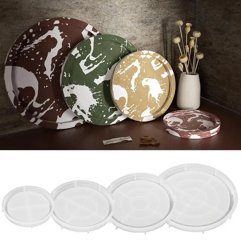 Storage Container Mold DIY Round Organizer Tray Mold Flower Pot Base Mold Easy Release Non-Stick Mold for Coasters Trays Bowl