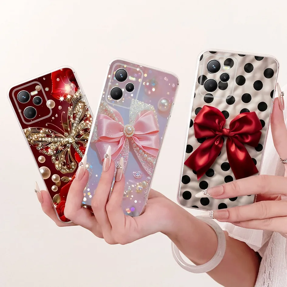 6.6" For Realme C35 Phone Case Popular Butterfly Flower Soft Slim Silicone Protective Cover For RealmeC35 Narzo 50A Prime Bumper
