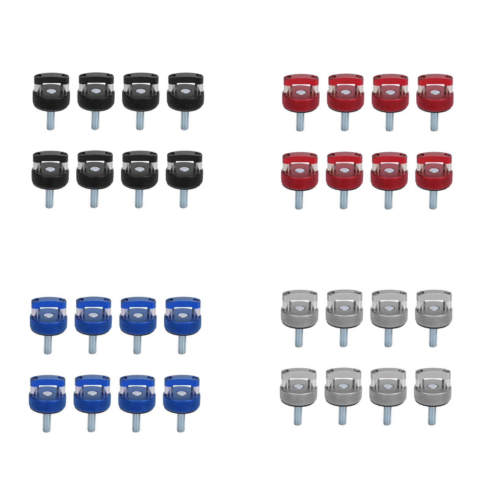 

8PCS Hard Top Quick Removal Fastener Thumb Screw Steel Billet M8 1.25 Thread Integrated D Ring for Bronco 2dr 4dr Accessories
