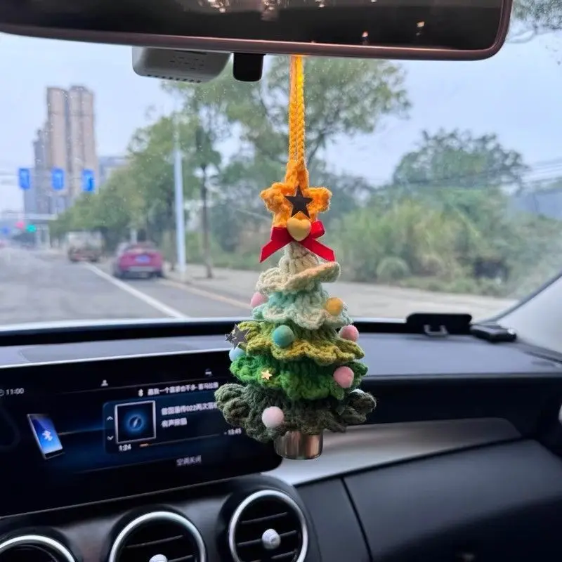 2025 Plush Christmas Key Chains, Woolen Hook Weaving Christmas Tree Small Ornament, Christmas Decoration Car Pendant Jewelry