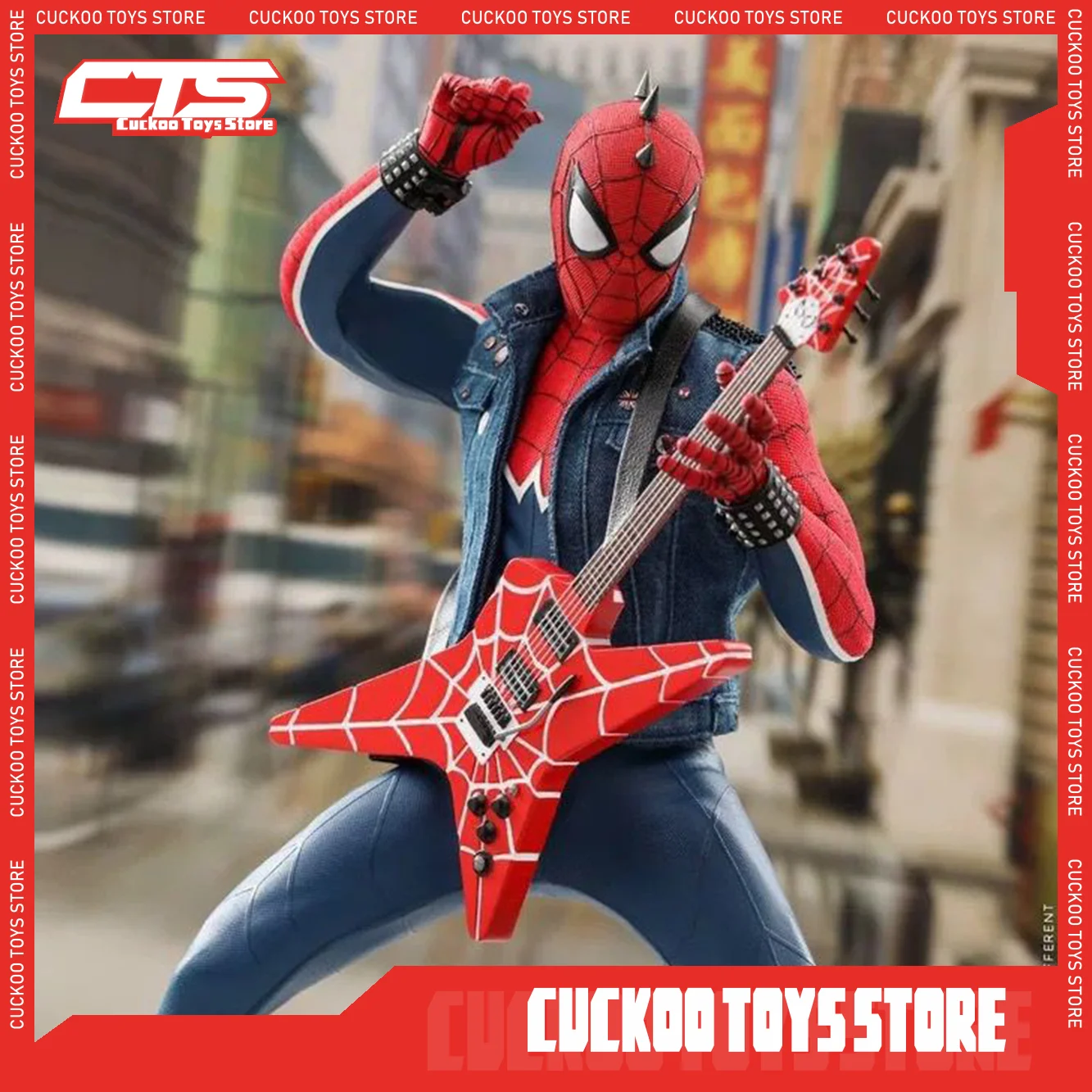 Original Hot Toys Guitar Spider Man Action Figure Ht 1/6 VGM32 Spiderman Figurine Movable PVC Model Kid Toy Christmas Gifts