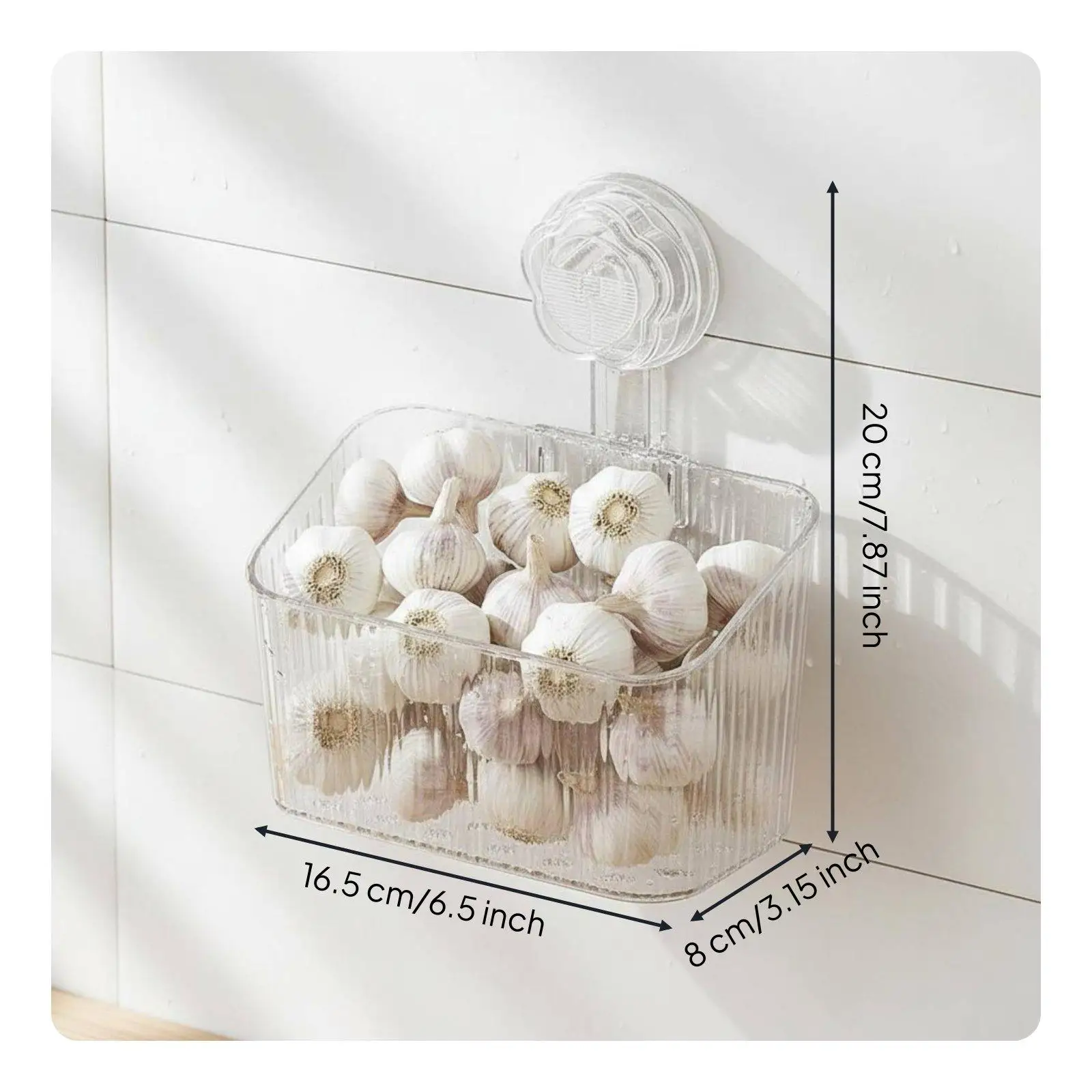 Suction Storage Basket Strong Adhesion PET Material Wall Mounted Organizer for Household Kitchen and Bathroom Counter