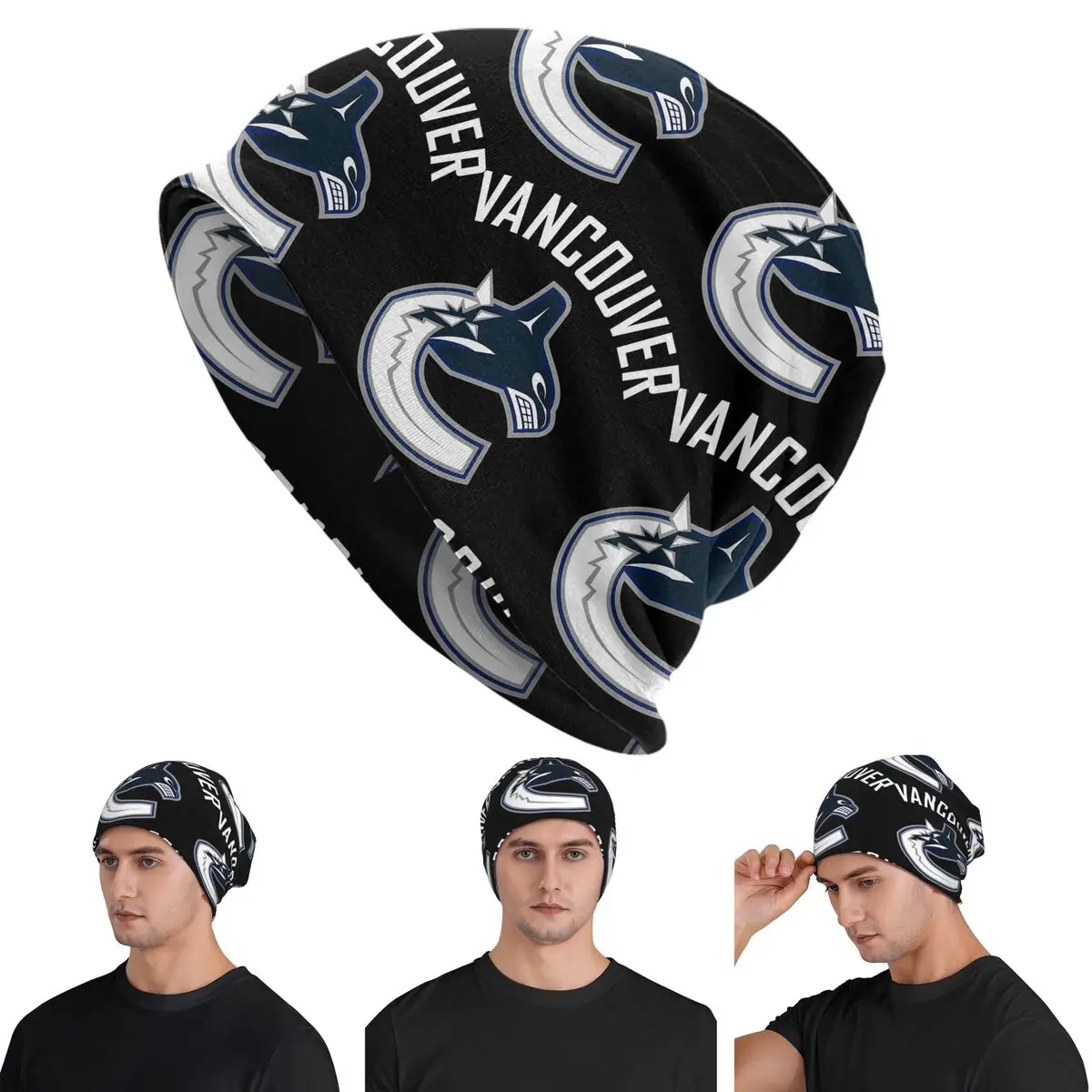 Vancouver Hockey Canucks Essential Active Warm Knitted Cap Hip Hop Bonnet Hat Autumn Winter Beanies Hats for Unisex Adult