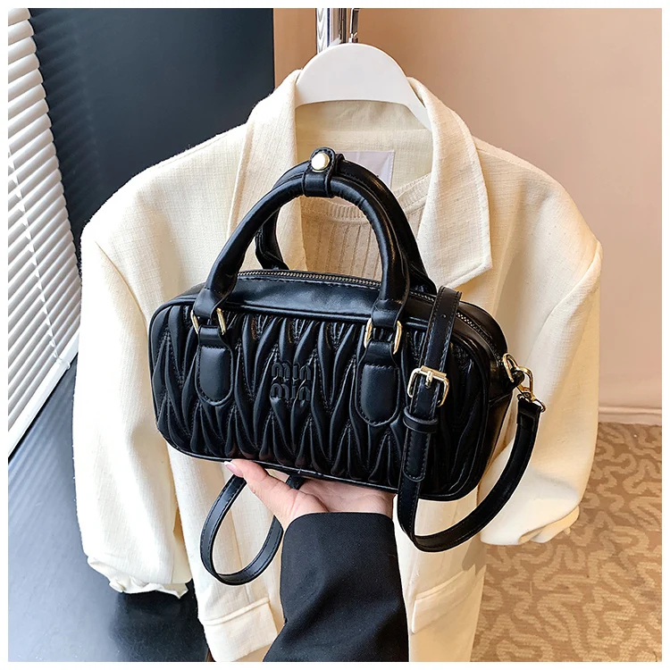 

Fashionable Minimalist Messenger Bag Women Elegant Vintage Leather Crossbody Purse Parisian Design Solid Color Tote Handbag