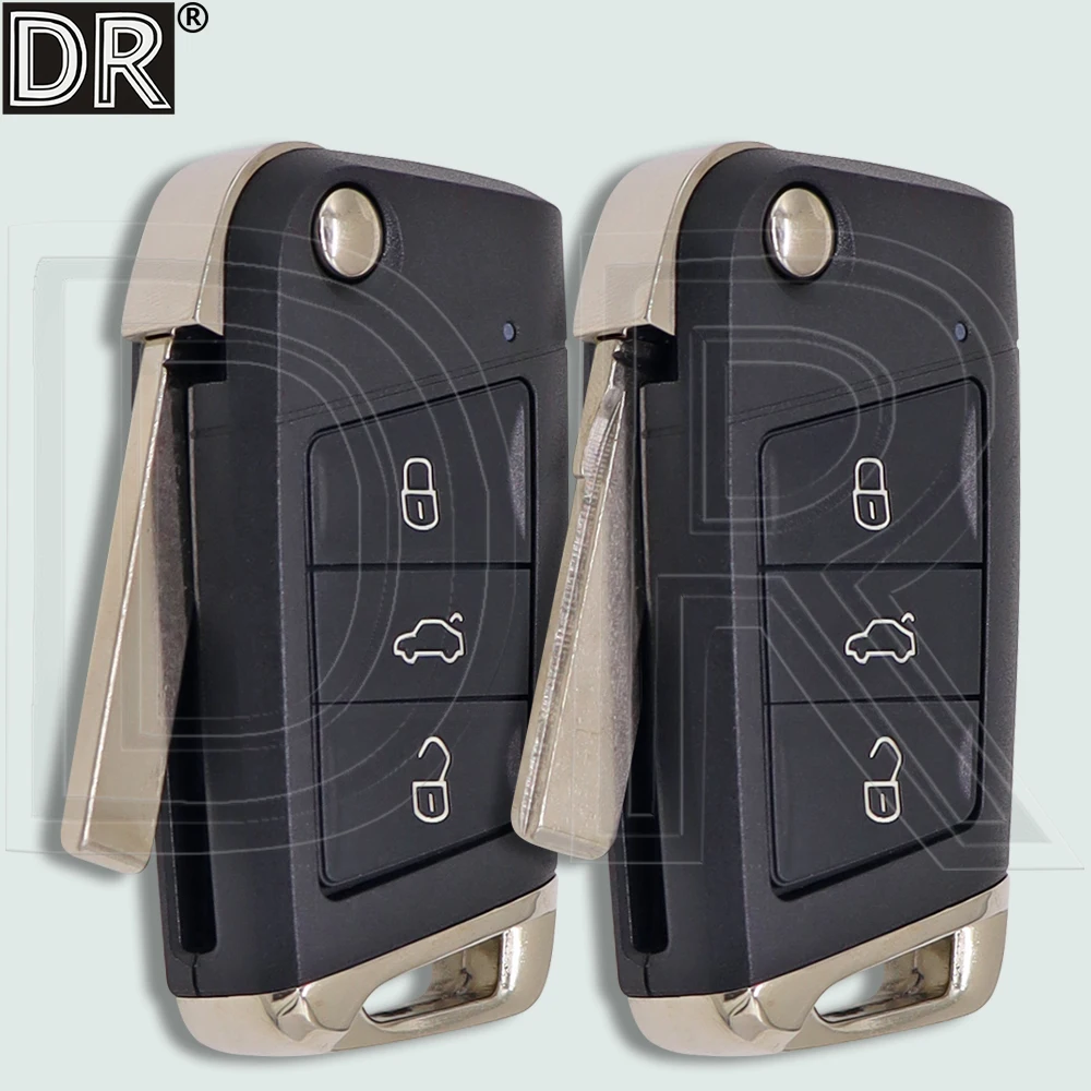 

DR 3 Button Flip HU162T/HU66 Car Remote Key Shell Case For VW Passat Golf 7 Polo MK7 Tiguan Touran for Skoda Octavia