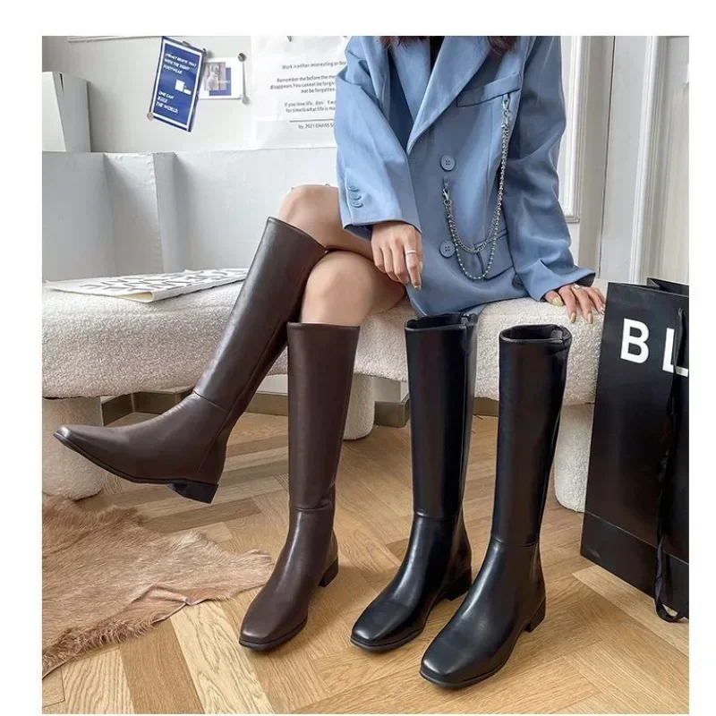 Hot Sales But Knee Boots for Women 2024 Fall New Patchwork Vintage Thigh-high Boots for Women Slim Tall Knight Boots