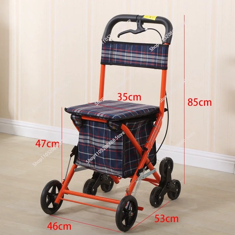 For The Trolley Can Sit on The Four-wheeled Elderly Shopping Cart  To Help The Light Folding Shopping Cart