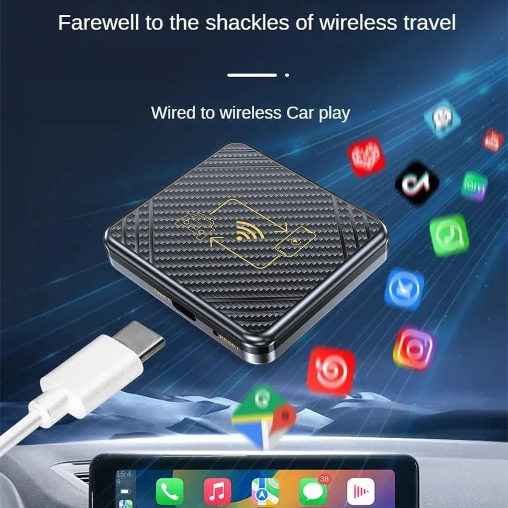 

Wireless CarPlay Android Auto Box Mini Adapter Mirrorlink Carplay AI Box WiFi BT Support Car with OEM Wired CarPlay/Android Auto