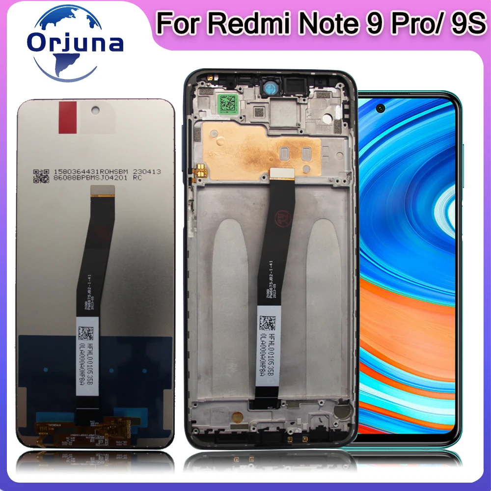 6.67'' LCD For Xiaomi Redmi Note 9 Pro M2003J6B2G Display Touch Screen Digitizer Assembly For Redmi Note 9S Display LCD Screen