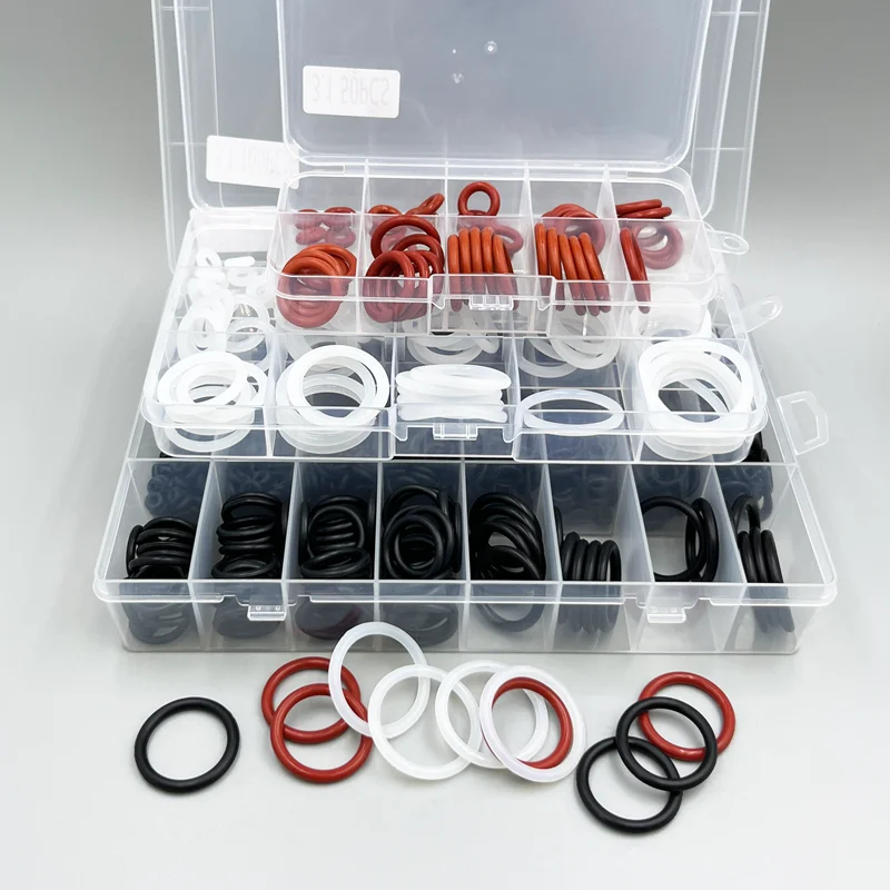 O Ring Sealing Washer Red VMQ White O-ring NBR Rubber Plumbing Gasket Oil Resistant High Temperature Fluorine Rubber FKM Oring