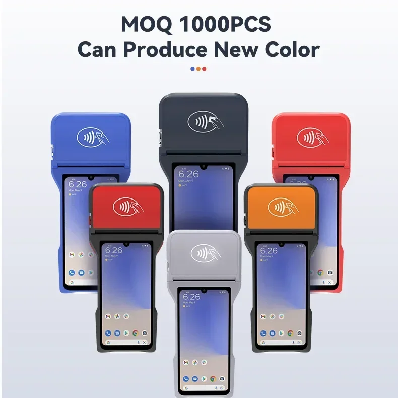 Android 12.0 Handheld POS Terminal 80mm Touch Screen Built-in Thermal Printer Fingerprint Recognition Retail Payment Machine