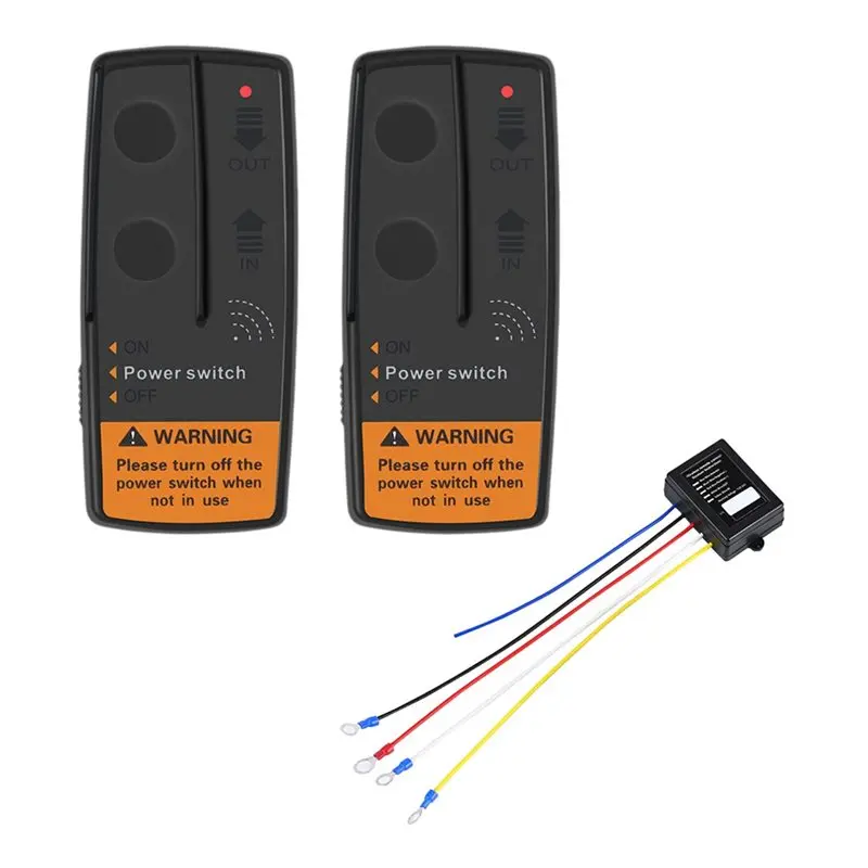 

Универсальный комплект из 2 пультов дистанционного управления и 1 приемника 2.4G 12V 24V для электрической лебедки, контроллер для Jeep, внедорожников и квадроциклов