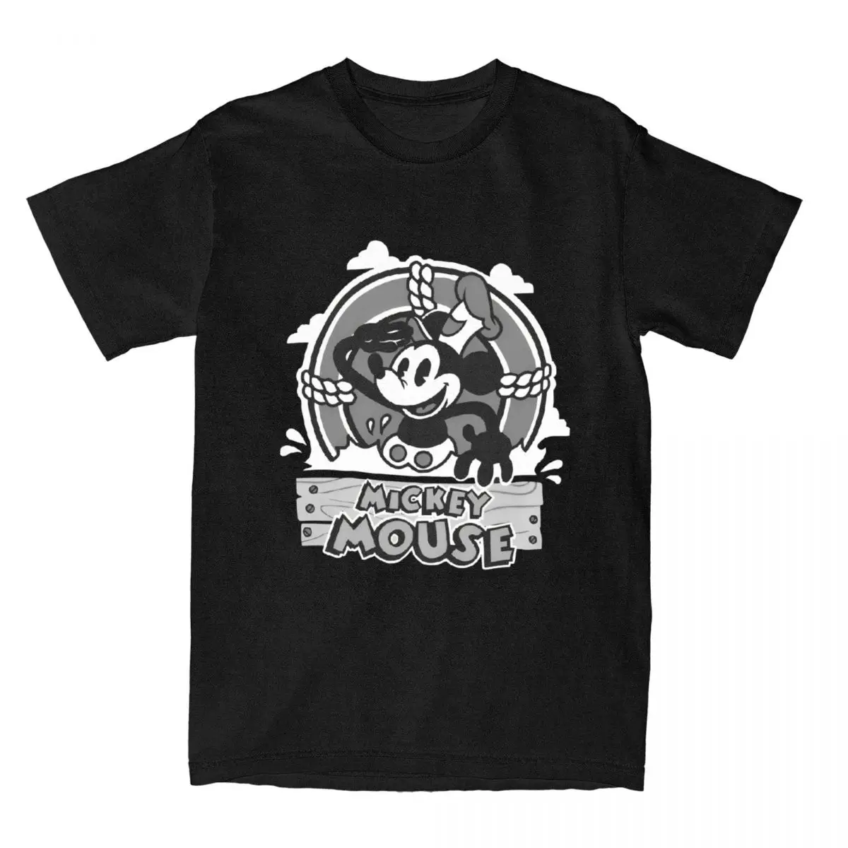 Men Women Funny Cartoon Mickey Steamboat Shirt Merch Minnie Mouse Cotton T-shirt Clothing Amazing Tees New Arrival