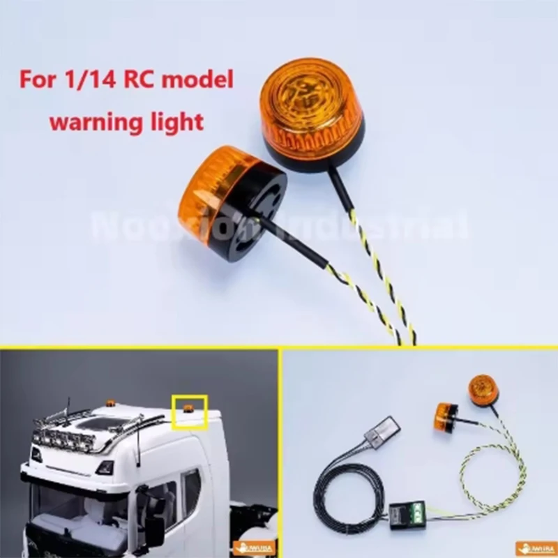 RC Dump Truck LED 360 Degree Rotating Light RC Model Warning Light for 1/14 Tamiya SCANIA 770S R620 VOLVO BENZ Arocs MAN TGX Car