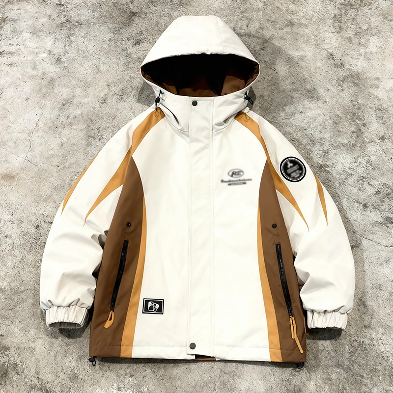 Youth Zipper Hooded Jacket Men Spring Autumn Windproof Casual Outerwear Made of Polyester Fiber Material Long-sleeved