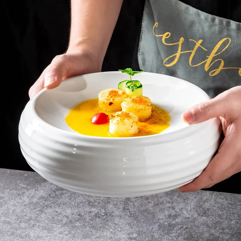 Ceramic Dish Warming Plate Thickened Western Food Steak Cold Plate Fruit Dessert Plate Special-shaped Tableware Kitchen Utensils