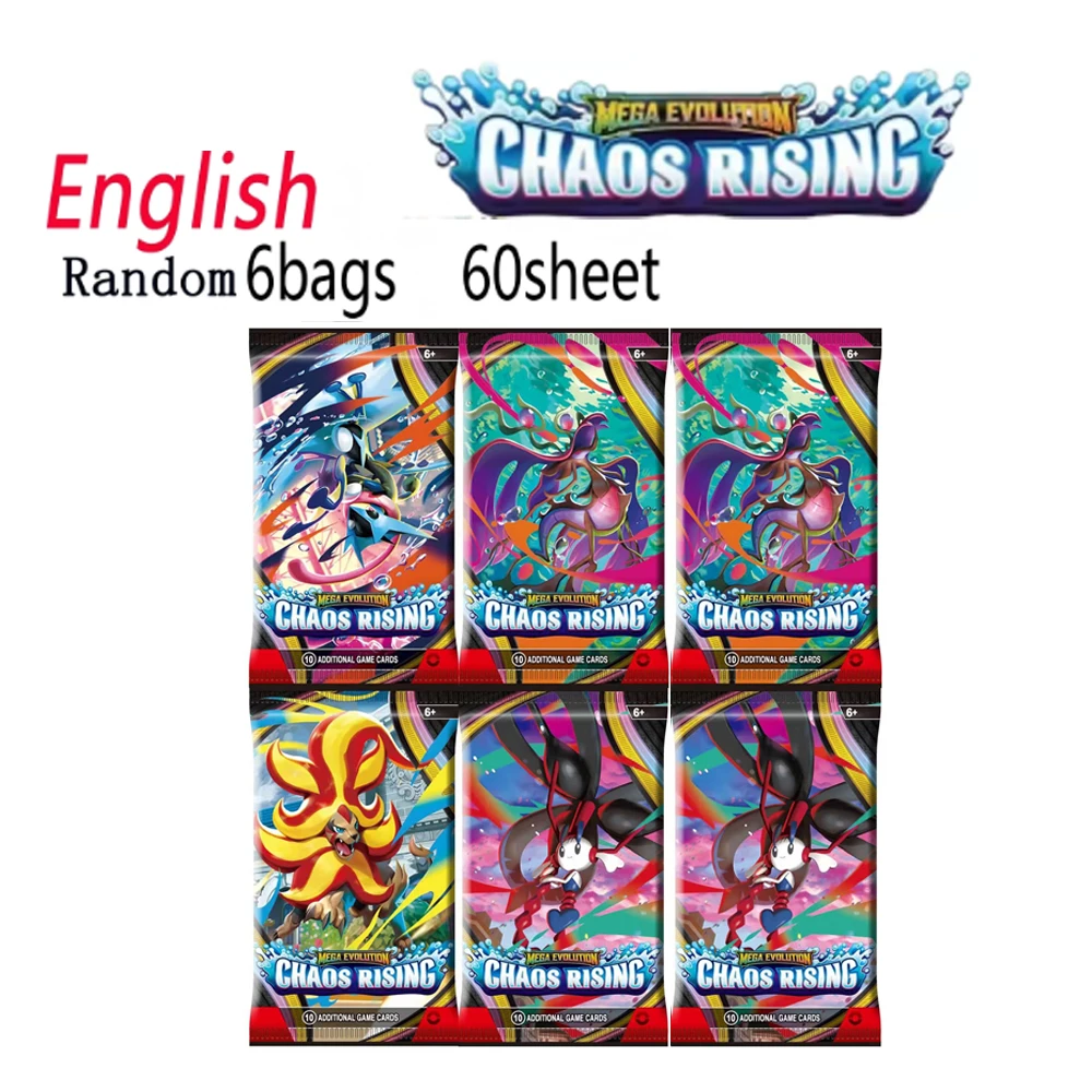 NOUVEAU Lot de 10/60 cartes Pokémon Chaos Rising Booster Box Prismatic 151 Evolutions Cartes Anglaises TCG Jeu de Cartes à Collectionner Jouet