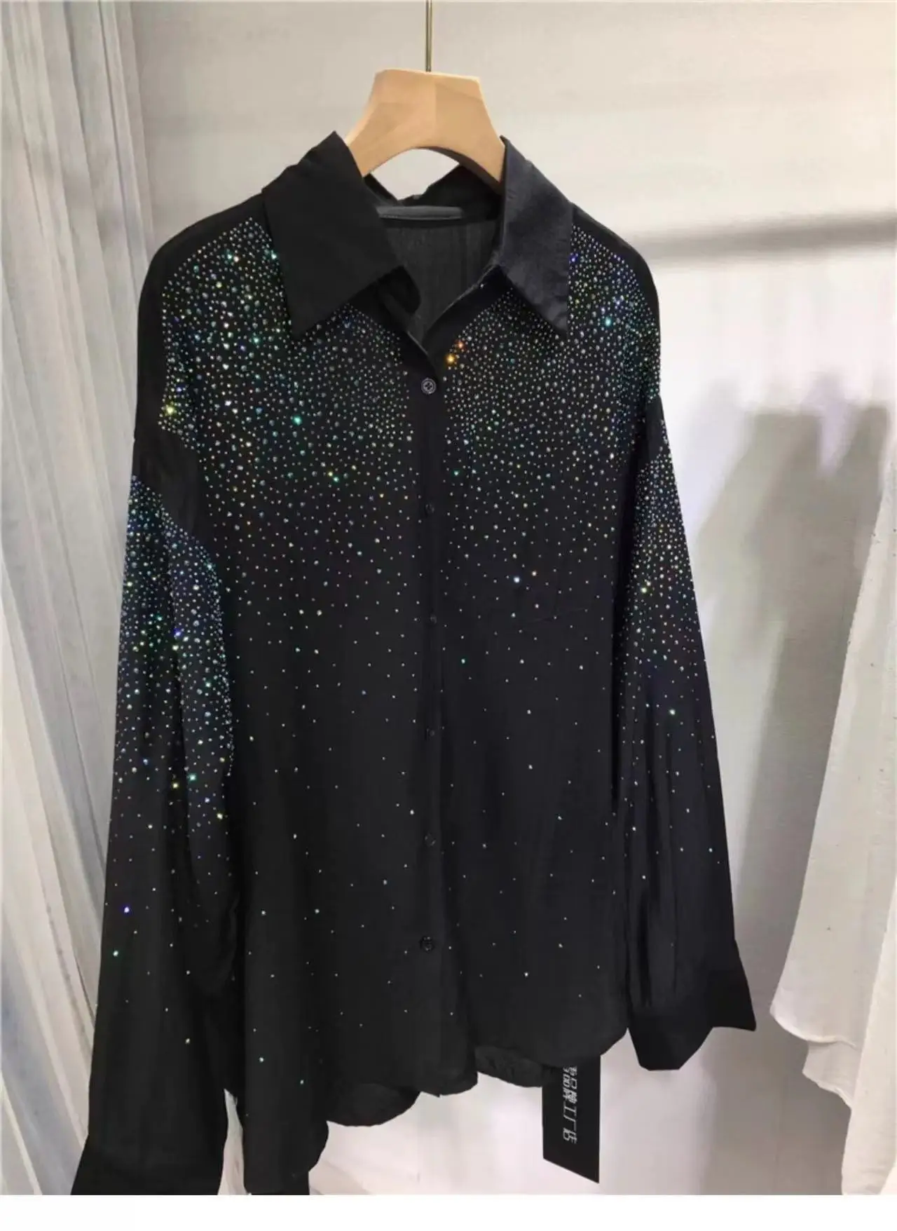 Luxury Sequined Summer Sunscreen Oversized Blouses Shirts For Women 2024 New In Shirts Streetwear Tops Camisas De Mujer