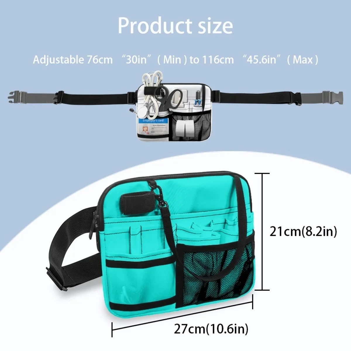 Nurse Fanny Pack Simple Solid Color Fashion Casual Doctor Physician Assistant Waist Bag for Stethoscopes Bandage Scissor Bum Bag