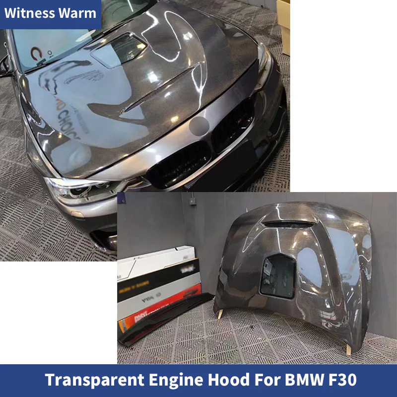 

GTS Style Transparent Cover Modify Carbon Fiber Engine Hood Car Bonnet for BMW 3 Series F30 F35 2013-2019