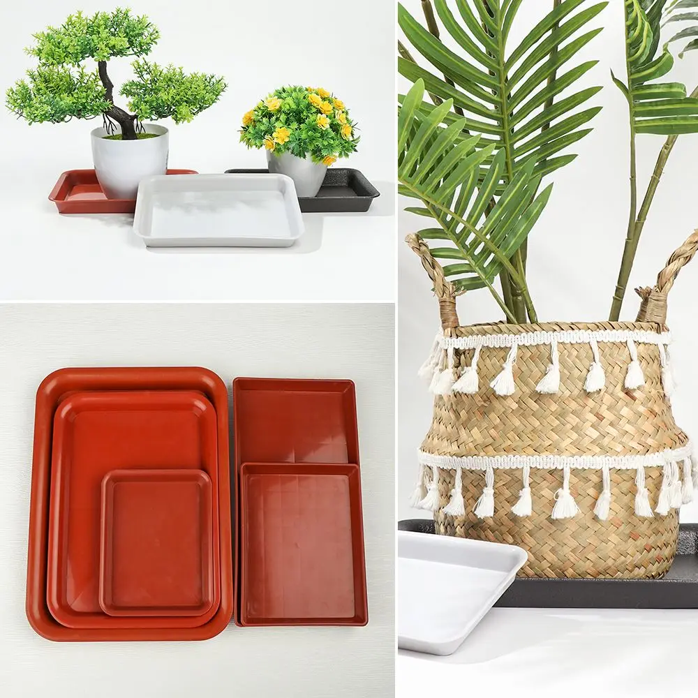 1Pcs Plastic Rectangle Durable Indoor Outdoor Drip Trays Plant Saucer Plastic Tray Saucers