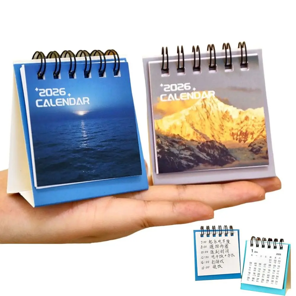 Creative 2026 Desk Calendar To Do List Landscape Mini Calendar Daily Planner Home Decoration