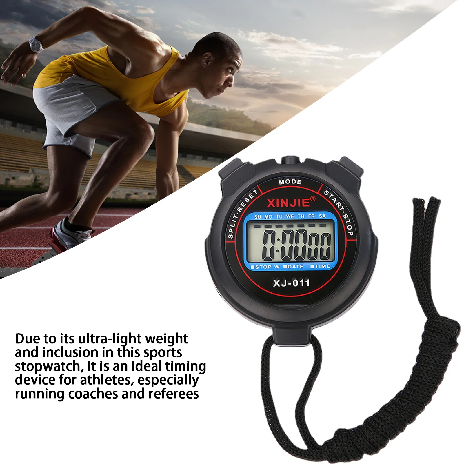 Professional Timing Stopwatch Mini Digital Timer Precise Stop Watch Outdoor Sports Fitness Training Competition Tool Accessory