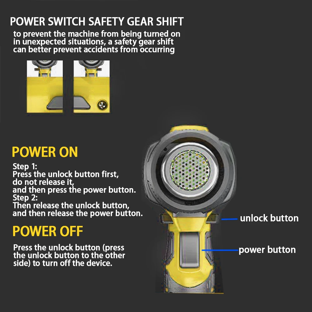 VILASTING Термофен 550р. ℃   Беспроводная электрическая тепловая пушка с регулируемой температурой и насадками, светодиодный дисплей для аккумуляторного штифта Dewalt 18 В