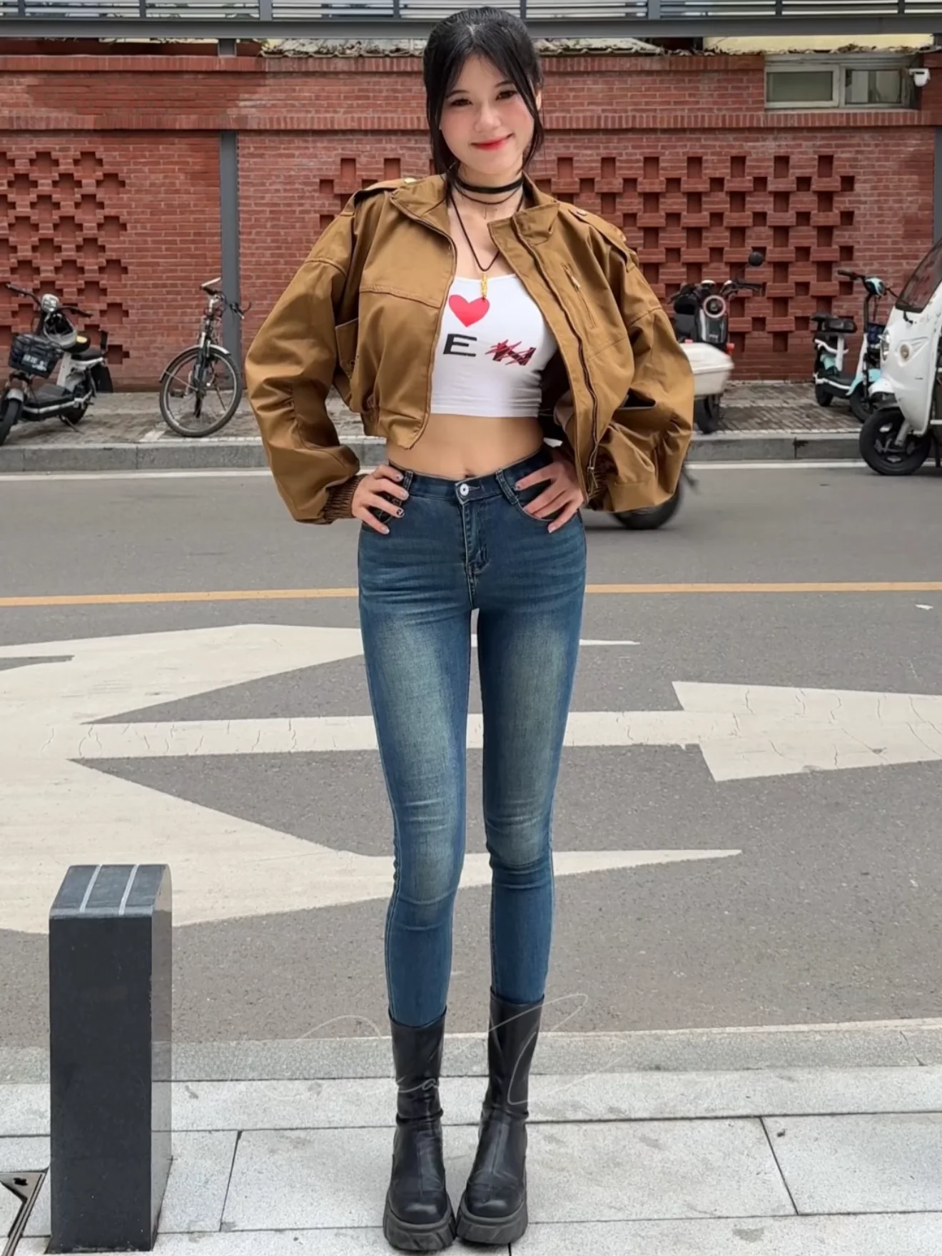 

Slimming High Waist Distred Waed Women's Skinny Jeans Sexy Girl Sle Elastic Cotton Denim Autumn Season Butt Lifting