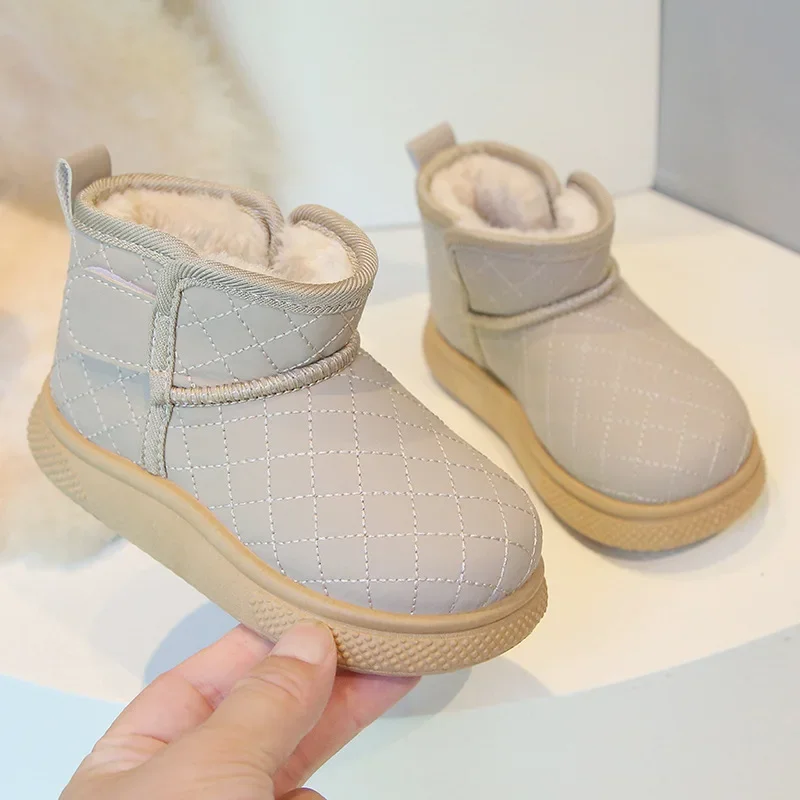 

Children's Snow Boot Winter New Kids Boots for Girl Causal Simple Thermal Warm Toddler Boys Fashion Ankle Cotton Boots Non-slip