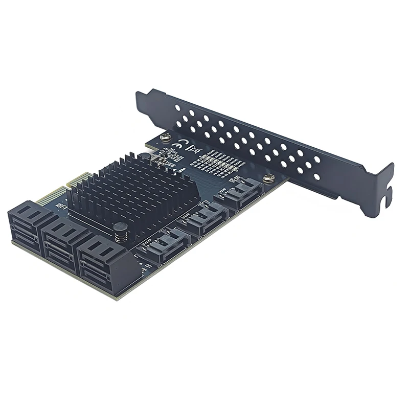 بطاقة توسيع PCIE إلى SATA III PCI Express 3.0X4 إلى SATA3.0 محول وحدة التحكم 6Gbps Riser Multiplier RTL9101 رقاقة لسطح المكتب