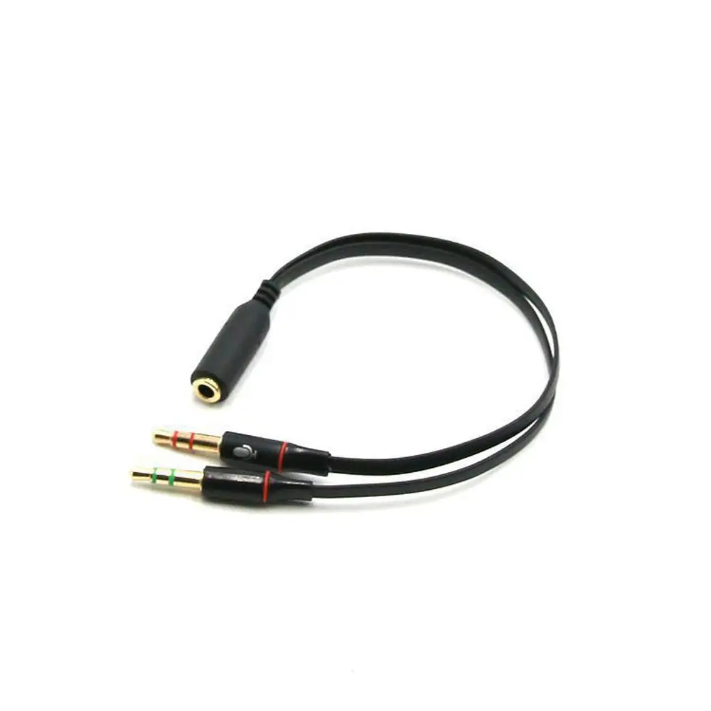 

Connected Cord 1 Female to 2 male Micphone Y Splitter 3.5 mm Adapter Audio Cable