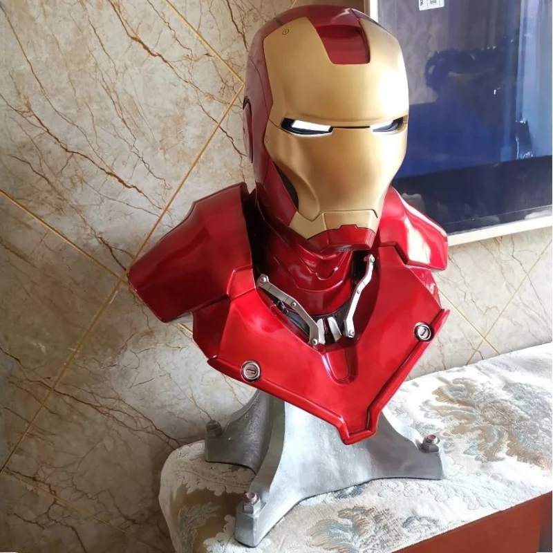 

54 см 1/1 Железный человек MK3 Марка 3 голова бюст портрет со светодиодной подсветкой GK фигурка статуя Коллекционная модель украшение дома подарок