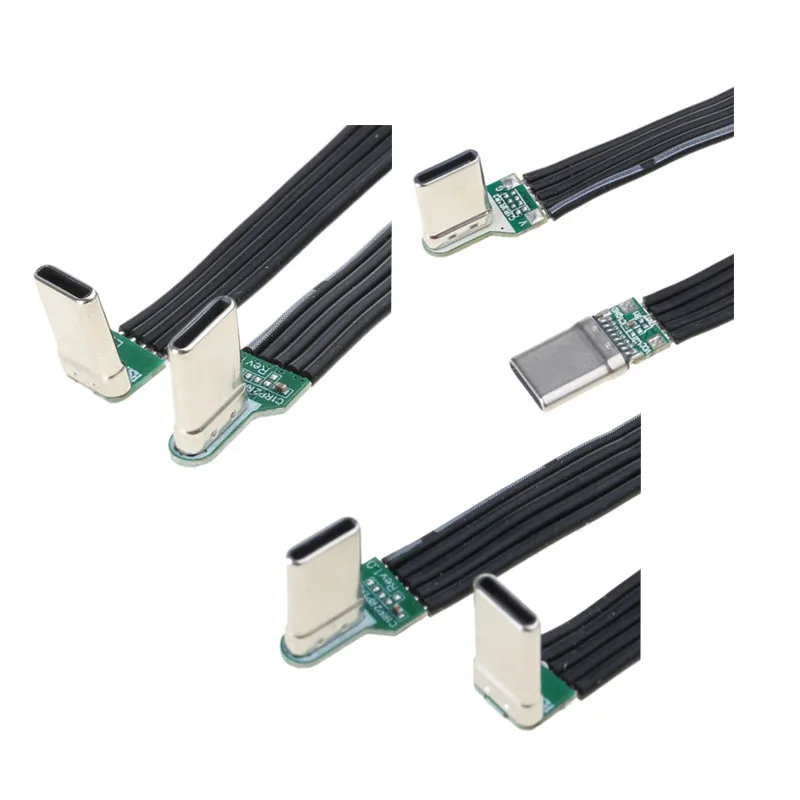 Kabel USB C męskiego na męskie, płaski kabel kolankowy, szybkie ładowanie i synchronizacja danych 896C