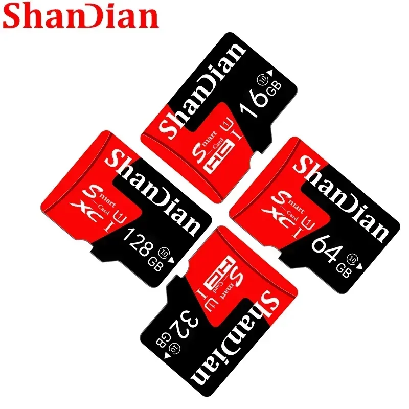 SHANDIAN Mini SD Card 4GB 8GB 16GB Class 6 Real Capacity 32GB Memory SD Card High Speed Smart SD Card TF Red suitable for camera