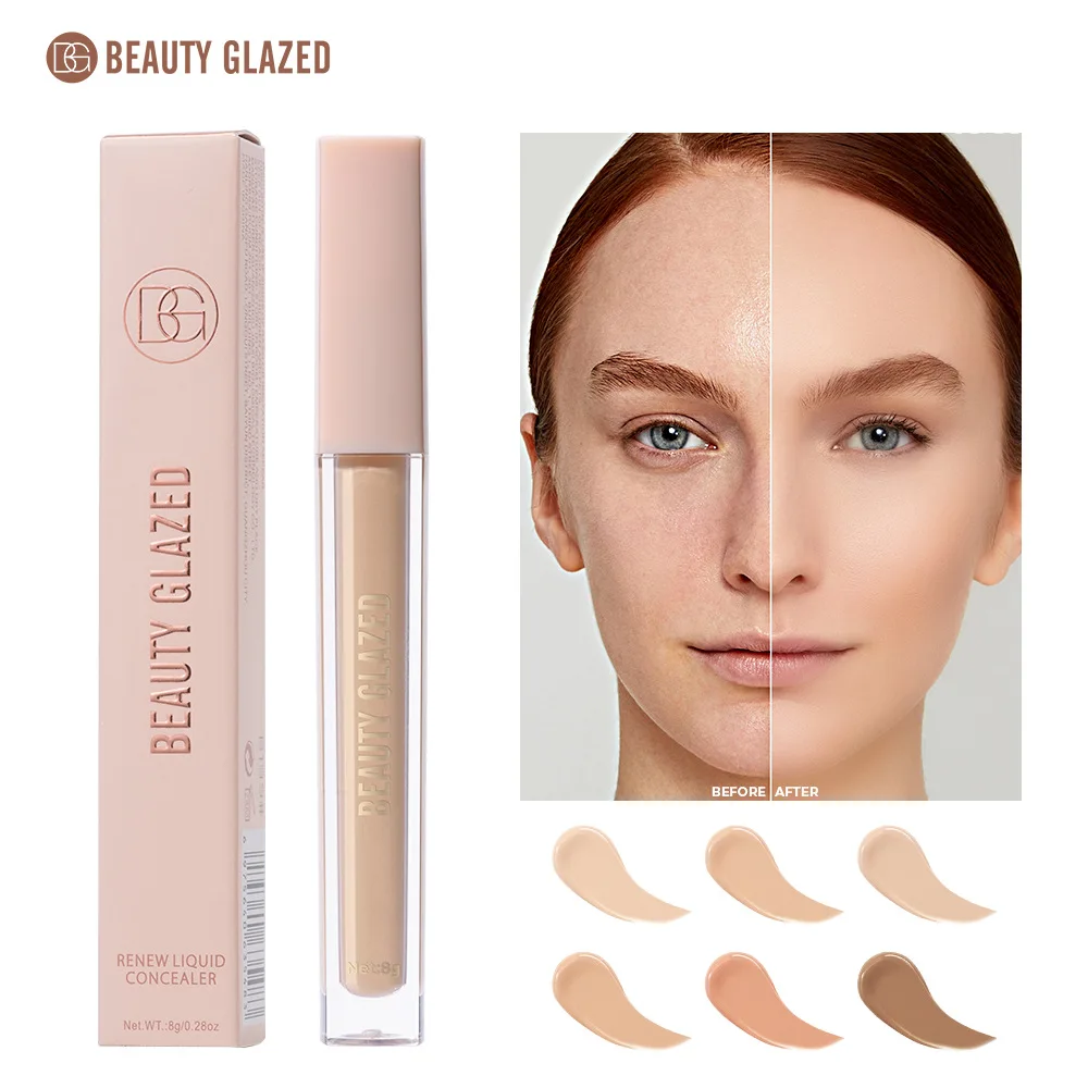 

BEAUTY GLAZED Face Concealer Long Lasting Cover Dark Circles Acne Pores Liquid Concealer Oil Control Highlighter Makeup Cometics