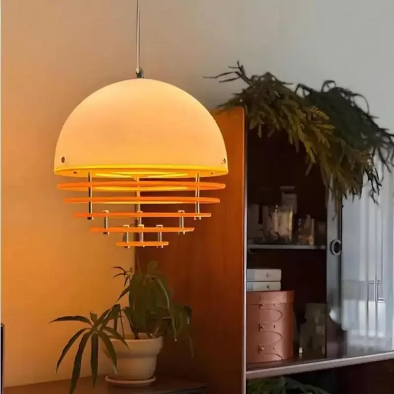 Nordic Danish Sunset Orange Restaurant Bar Pendant Lamp Designer Creative Bedroom Dining Room Island Terrace Hanging Lighting