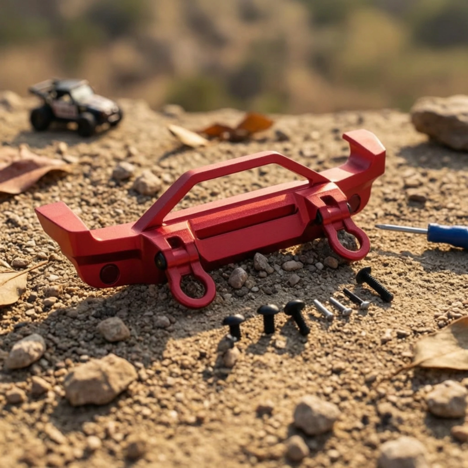 RC Bumper with Tow Rings Anodized RC Front Bumper Sandblasted Impact-Resistant