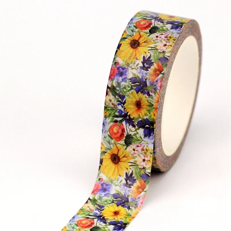 NEW 1PC 10M Deco Garden Plant Flowers Sunflower Washi Tapefor Scrapbooking Journaling Adhesive Masking Tape Cute Stationary